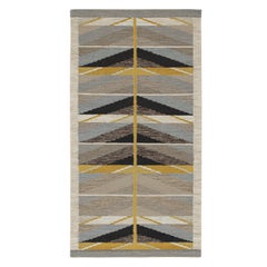 Rug & Kilim’s Scandinavian Style Kilim Runner in Taupe with Geometric Patterns