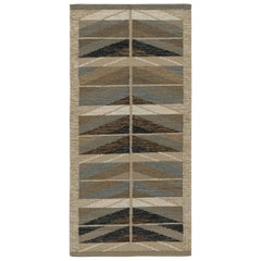 Rug & Kilim - Tappeto Runner Kilim in stile scandinavo con motivi geometrici beige