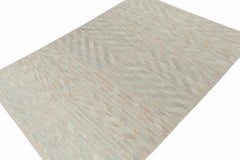 Skandinavischer Kilim von Rug & Kilim mit geometrischen Mustern in Beige und Blau