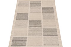 Rug & Kilim’s Scandinavian Style Kilim with Beige and Gray Geometric Patterns