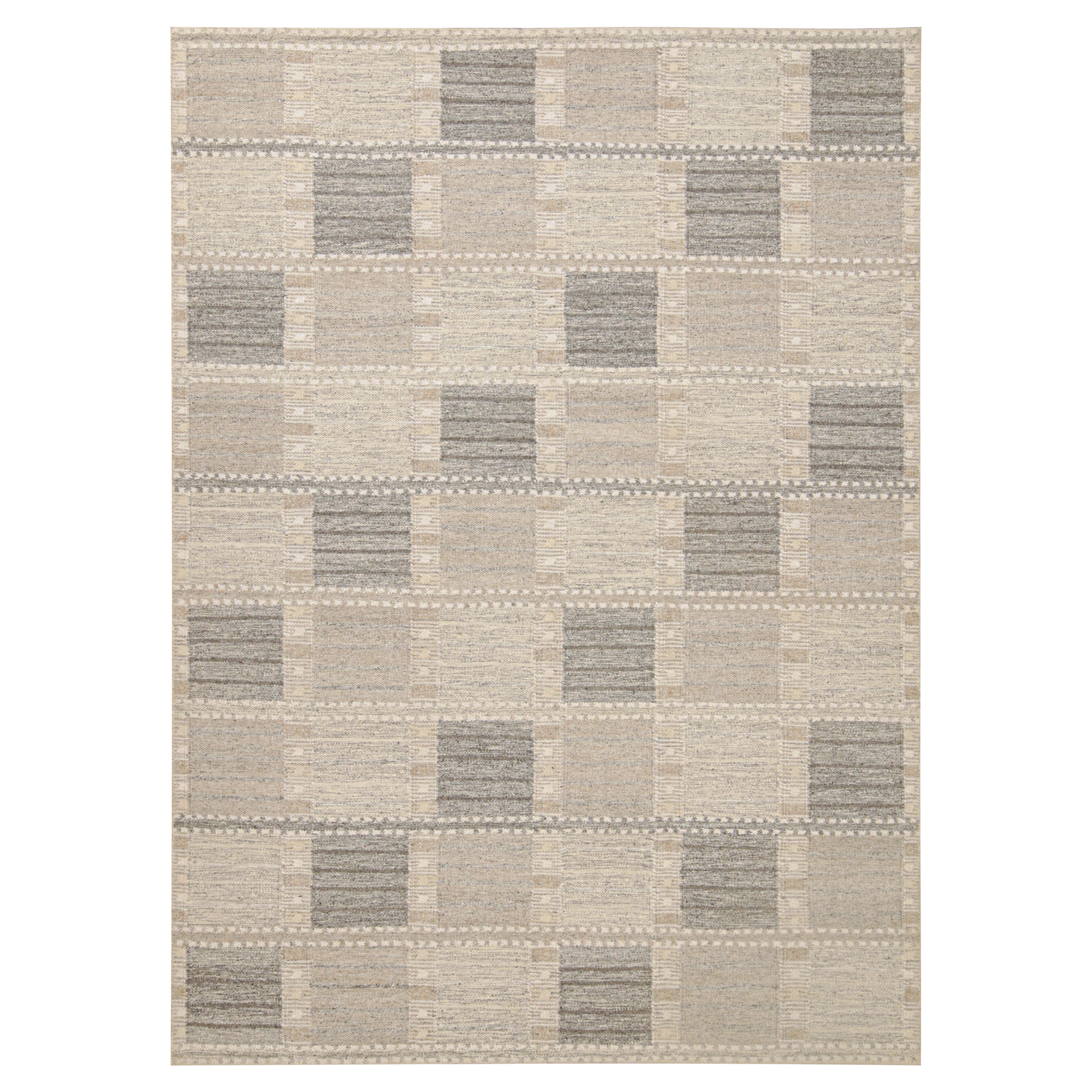 Rug & Kilim: Kilim in stile scandinavo con motivi geometrici beige e grigi