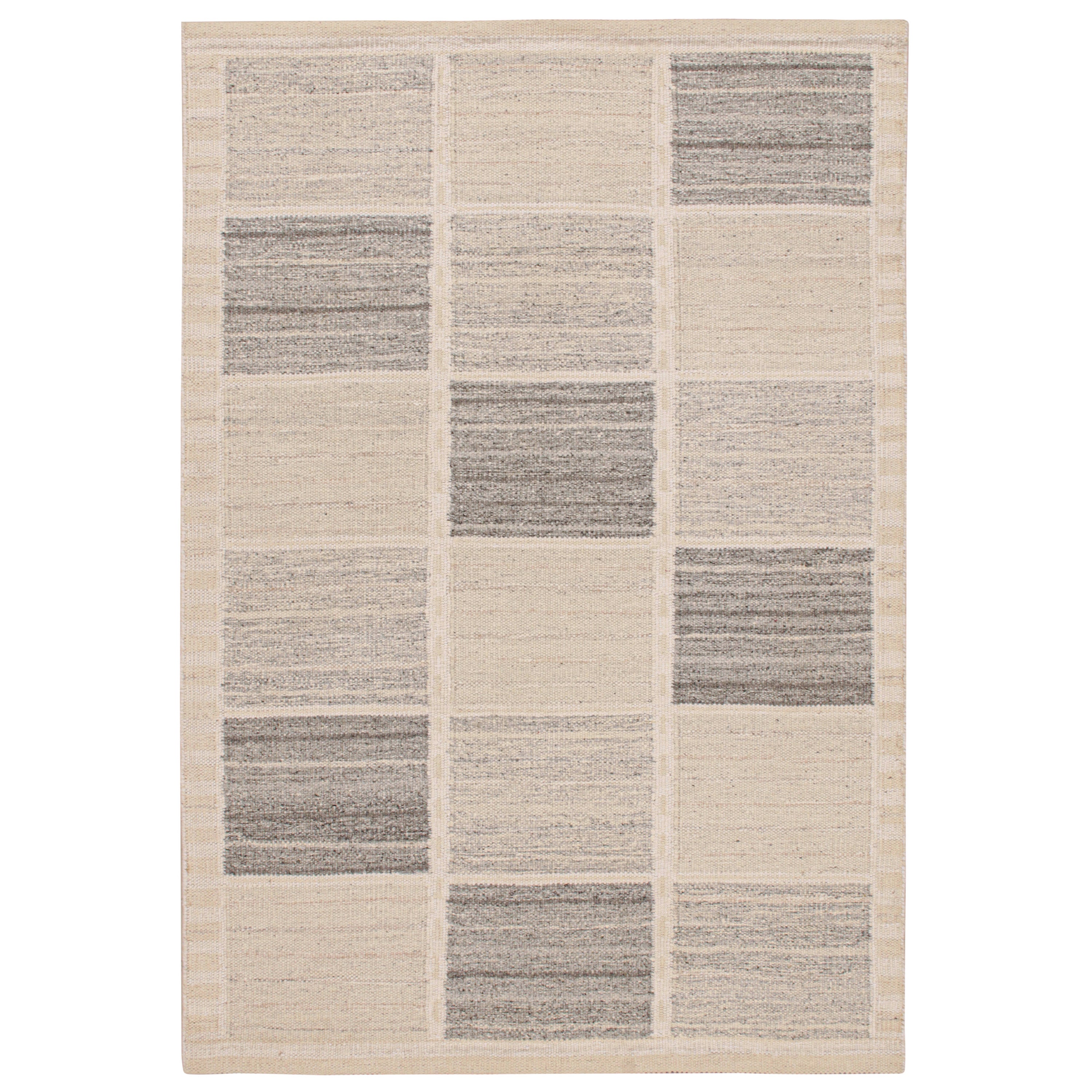 Rug & Kilim: Kilim in stile scandinavo con motivi geometrici beige e grigi