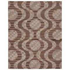 Rug & Kilim's Scandinavian Style Kilim with Beige-Brown & Gray Patterns (Kilim de style scandinave avec motifs beige, marron et gris)