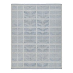 Rug 
Kilim
s Scandinavian Style Kilim With Blue And Silver Geometric Patterns (Kilim de style scandinave avec des motifs géométriques bleus et argentés)