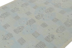 Rug & Kilim’s Scandinavian Style Kilim with Blue Geometric Patterns