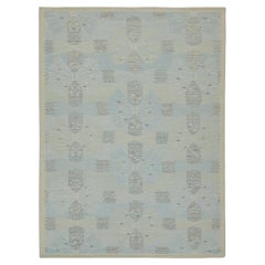 Skandinavischer Kilim von Rug & Kilim mit blauen, geometrischen Mustern