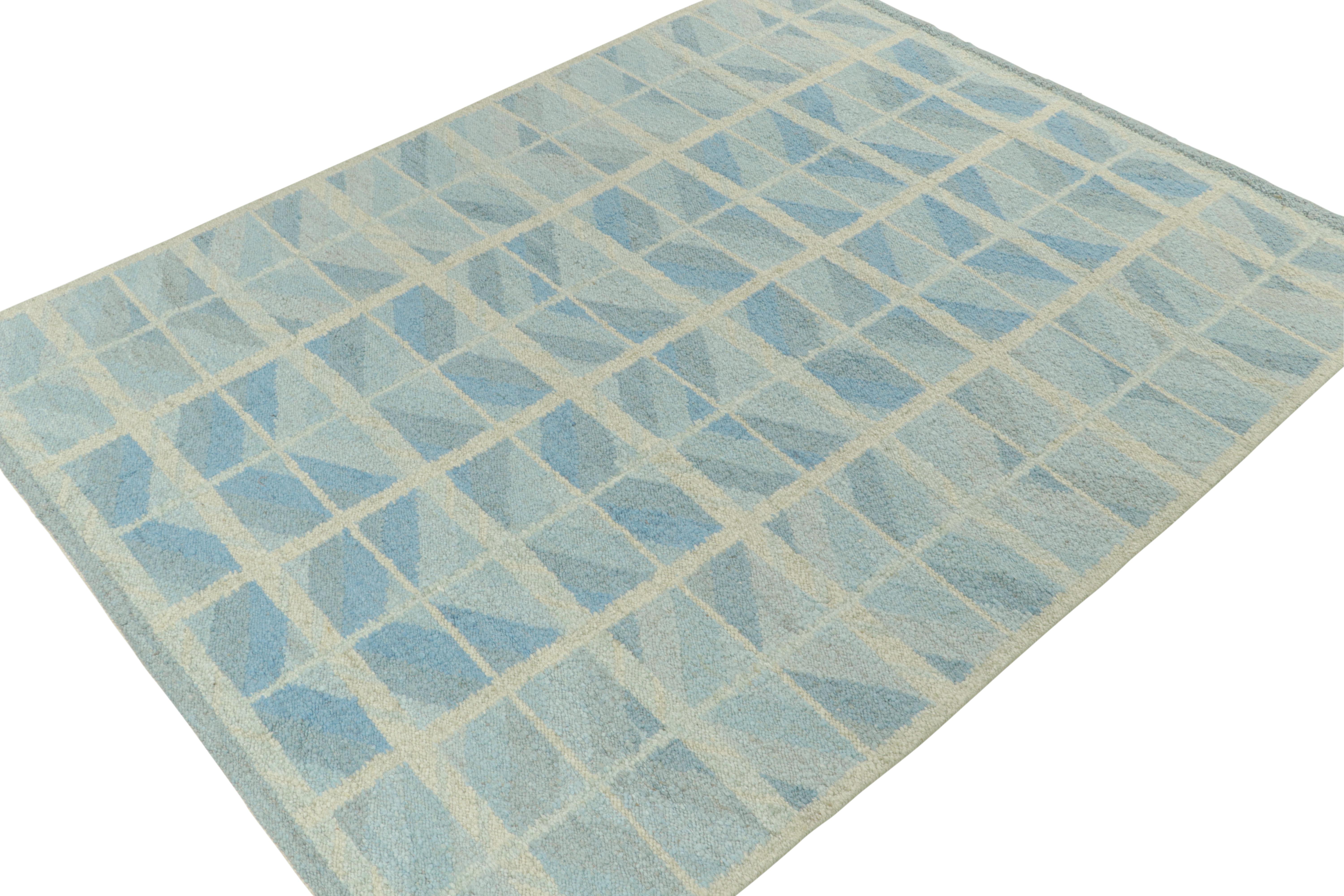 This 9x12 Swedish style kilim is from the inventive “Nu” texture in Rug & Kilim’s award-winning Scandinavian flat weave collection. Handwoven in wool. 

Further On the Design: 

This rug enjoys a boucle-like texture of blended yarns, and a look