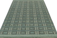 Rug & Kilim’s Scandinavian Style Kilim with Grey and Blue Geometric Patterns