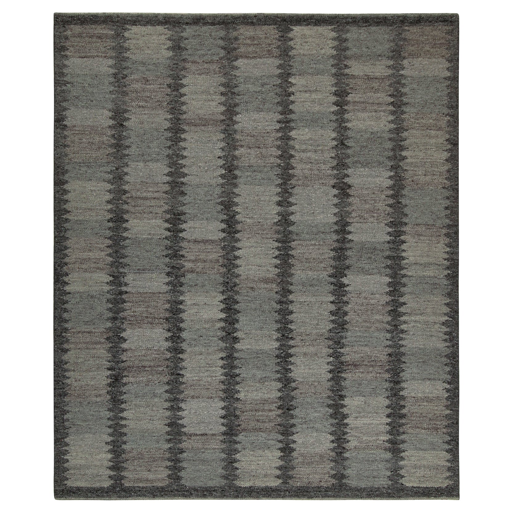 Kilim de estilo escandinavo de Rug & Kilim con motivos geométricos en gris y azul