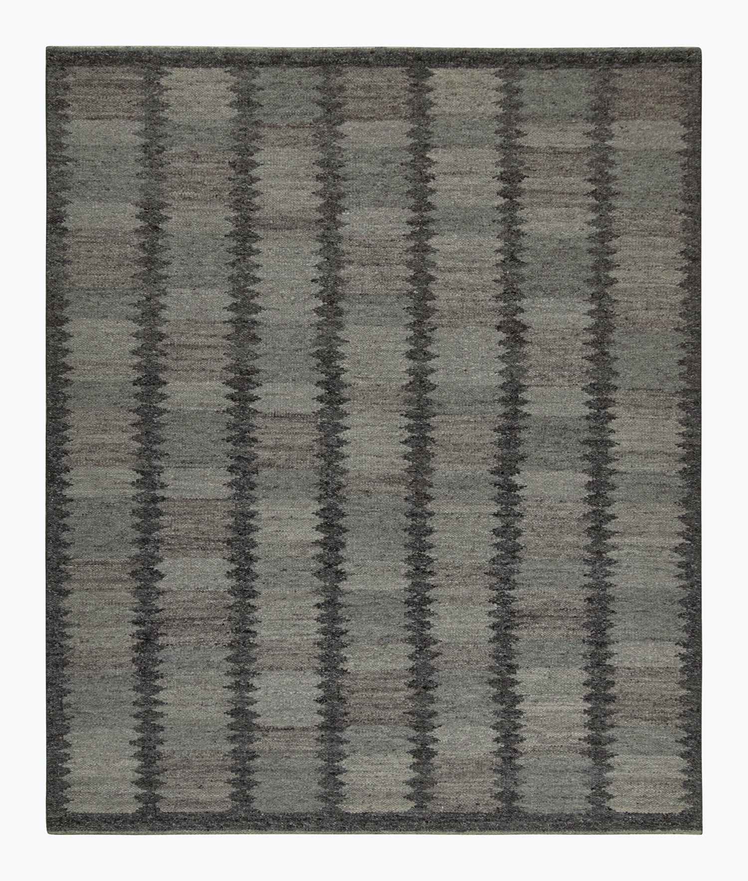 Rug & Kilim’s Scandinavian Style Kilim with Gray and Blue Geometric Patterns