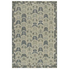 Rug & Kilim’s Scandinavian Style Kilim with Gray and Blue Geometric Patterns