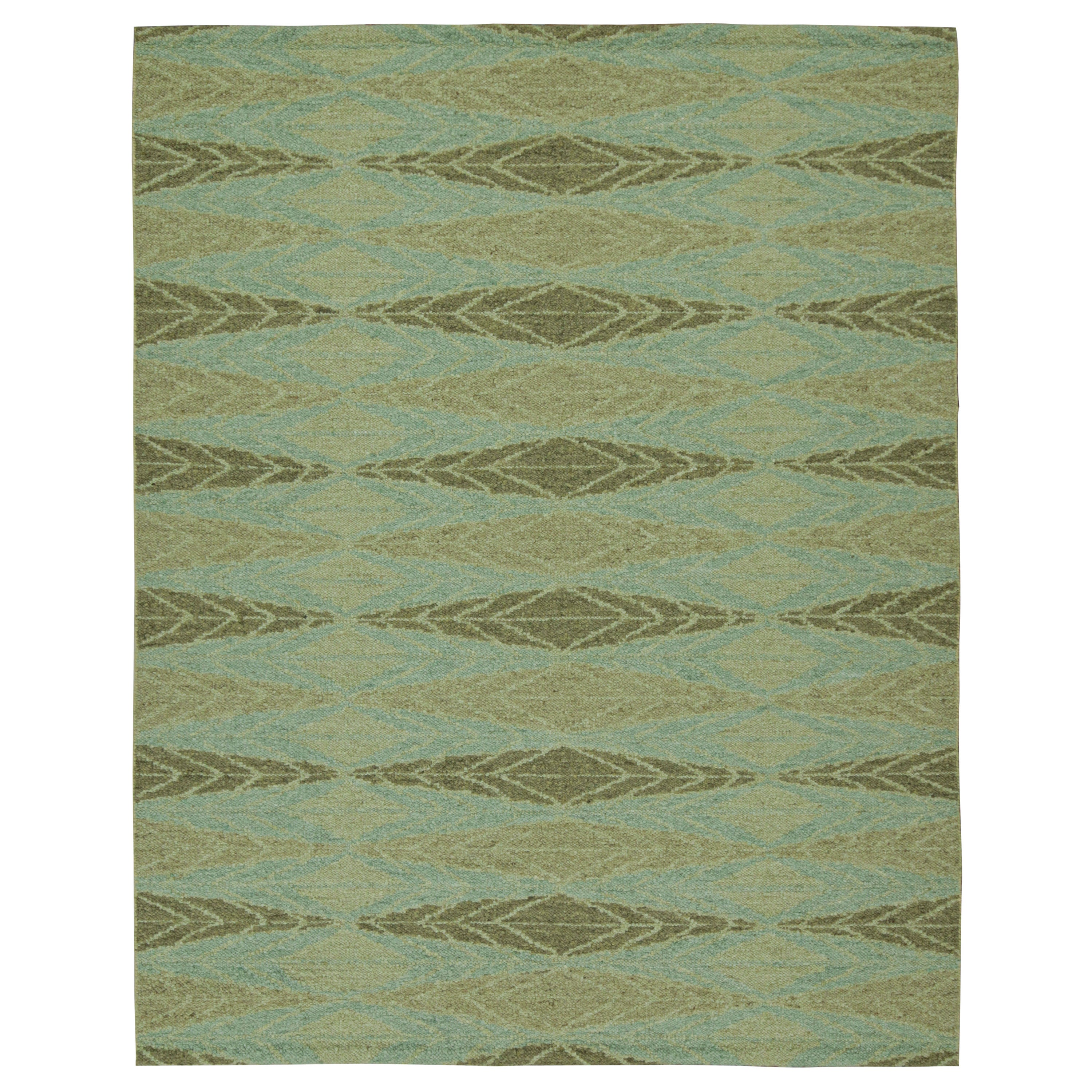 Skandinavischer Kilim von Rug
Kilim mit grünen geometrischen Mustern auf Blau