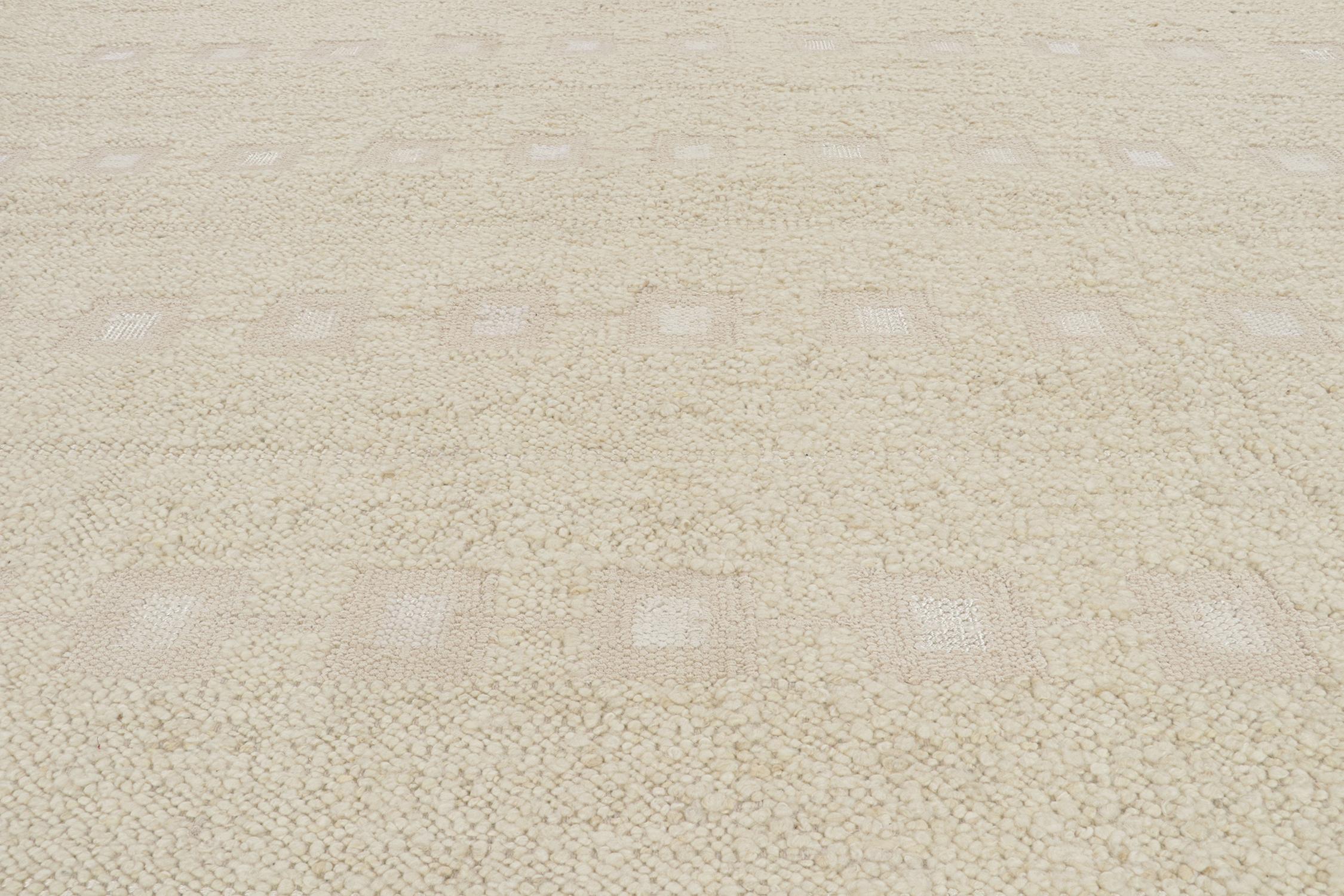Indien Kilim de style scandinave de Rug & Kilim avec motifs en beige et blanc en vente