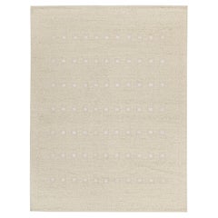 Rug & Kilim’s Scandinavian Style Kilim with Patterns in Beige & White