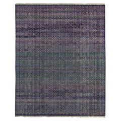 Rug & Kilim's moderner Teppich im skandinavischen Stil in Blau und Lila mit High-Low-Mustern