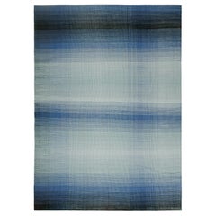 Rug 
Kilim
s Scandinavian Style Ombre Kilim in Blue Gradient Motif