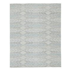 Kilim de exterior de estilo escandinavo de Rug & Kilim con estampado geométrico azul y gris
