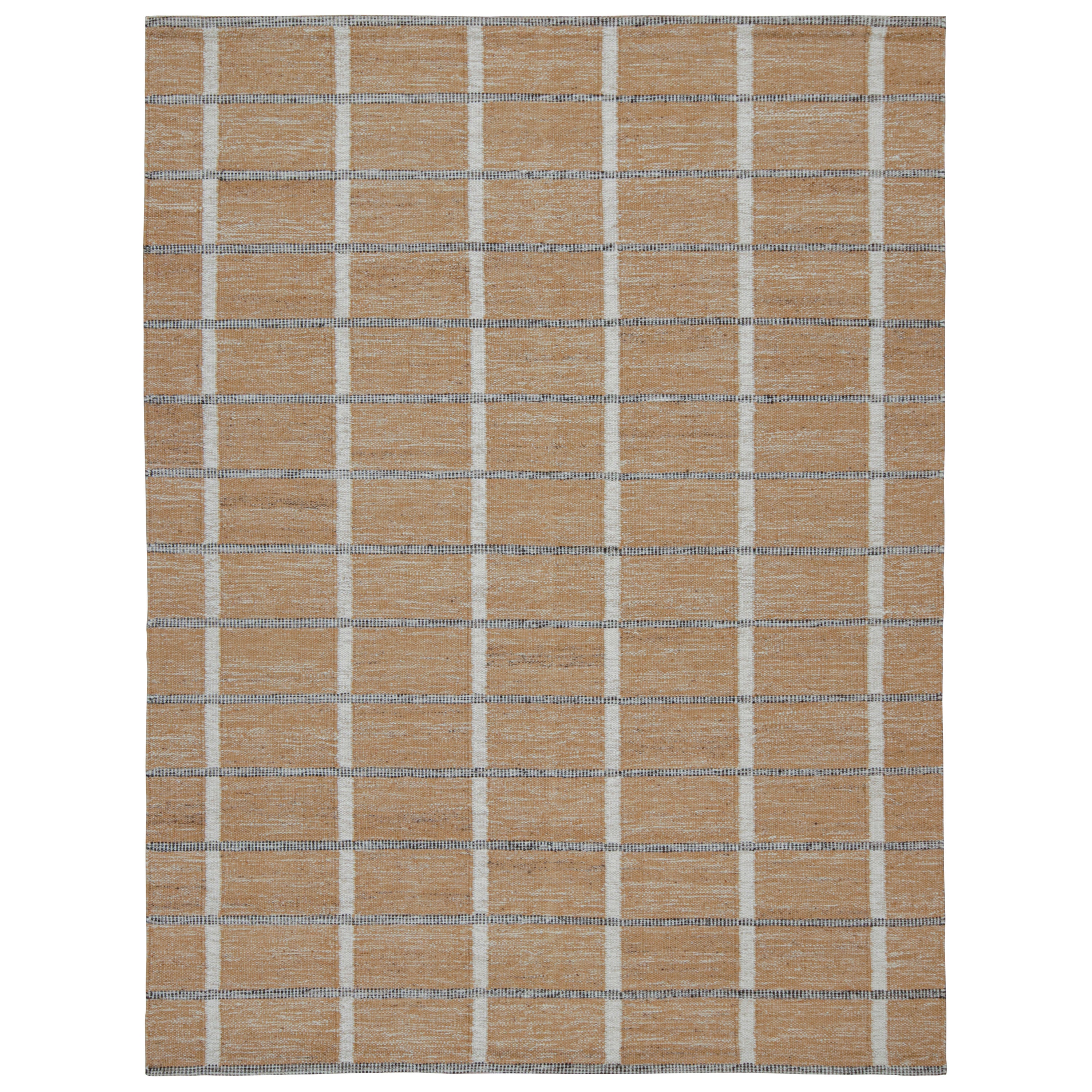 Rug & Kilim: Kilim da esterno in stile scandinavo con motivo marrone, bianco e nero in vendita