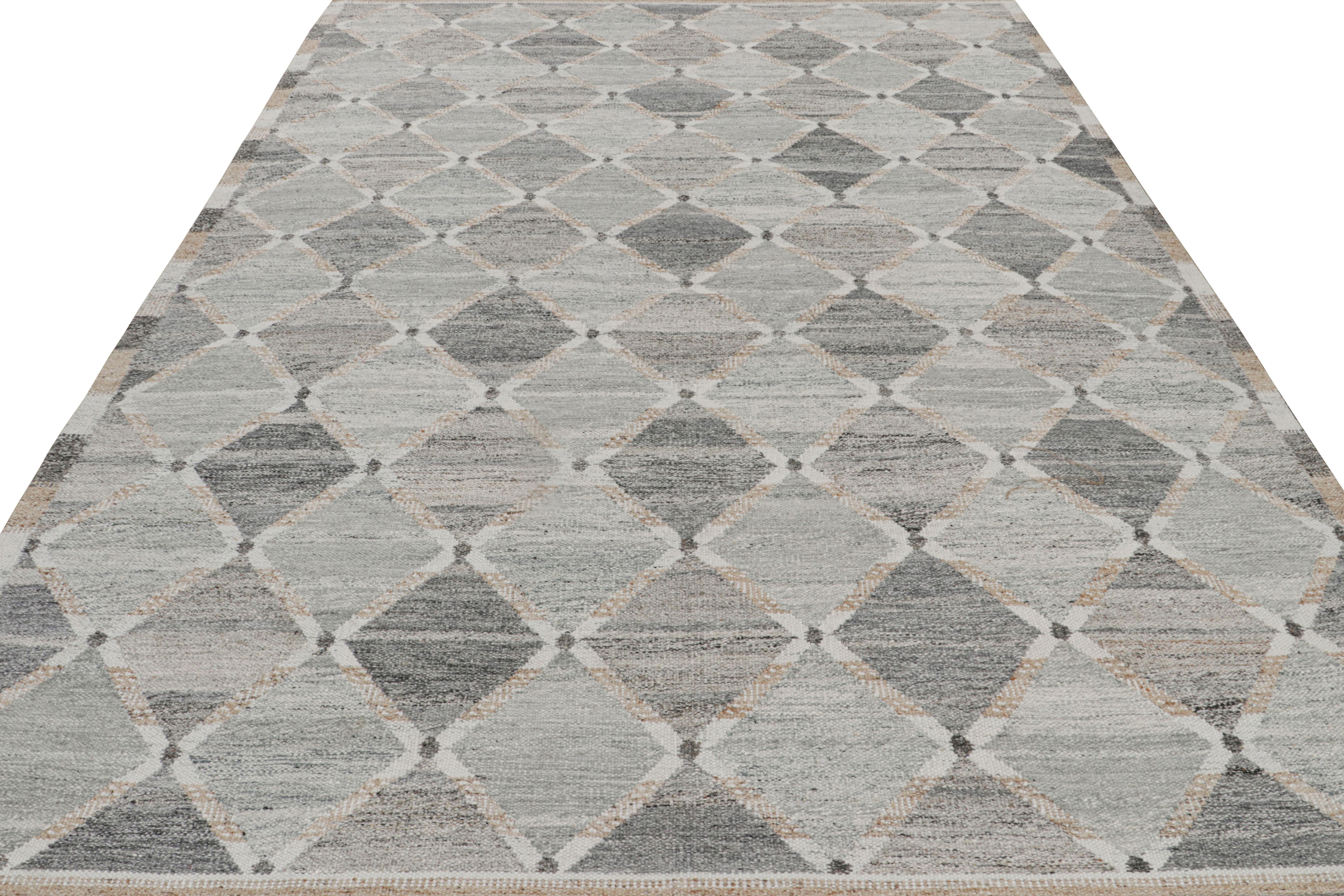 Scandinavian Modern Rug & Kilim’s Scandinavian Style Outdoor rug with Geometric Patterns For Sale
