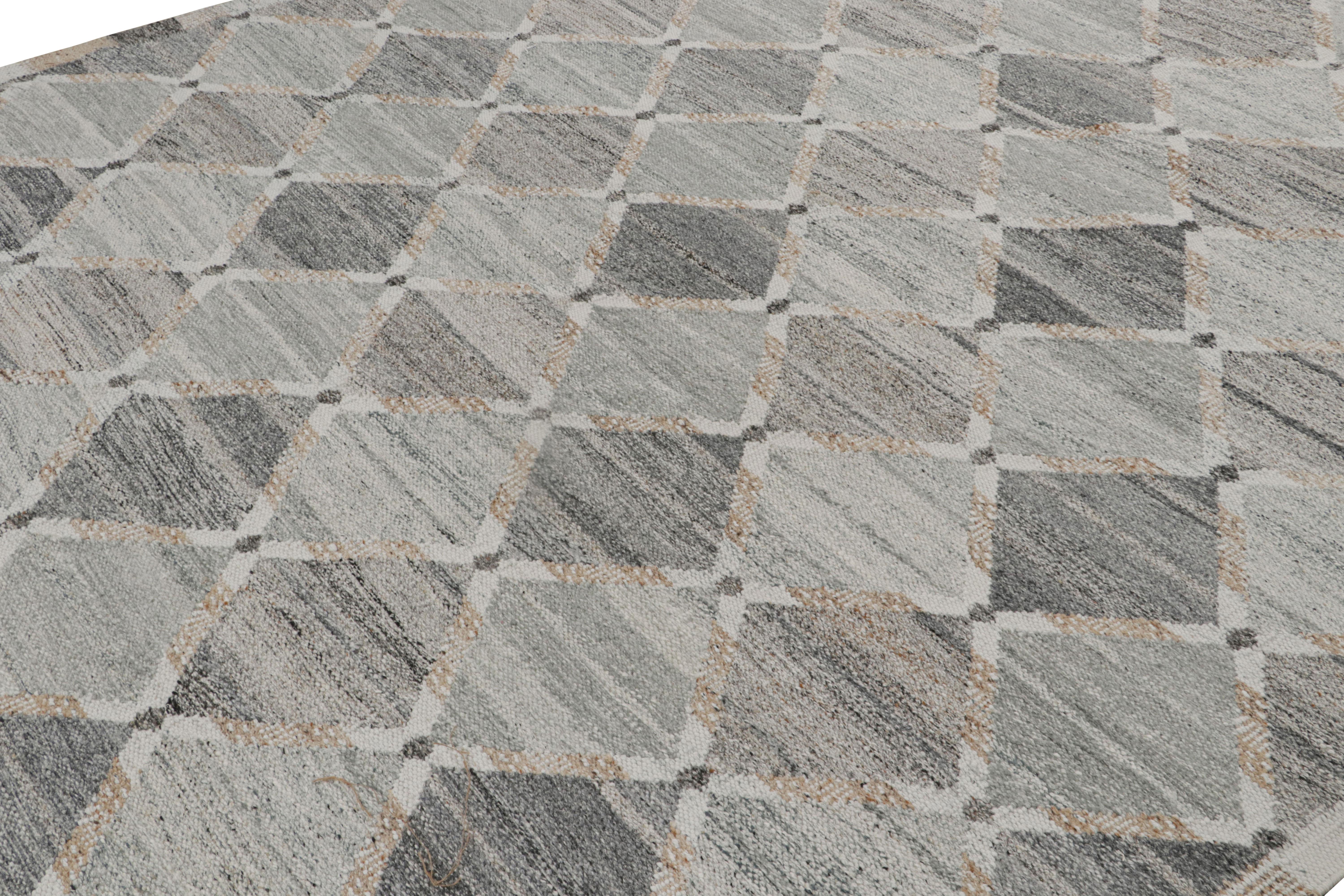 Rug & Kilim's Outdoor-Teppich im skandinavischen Stil mit geometrischen Mustern (Indisch) im Angebot