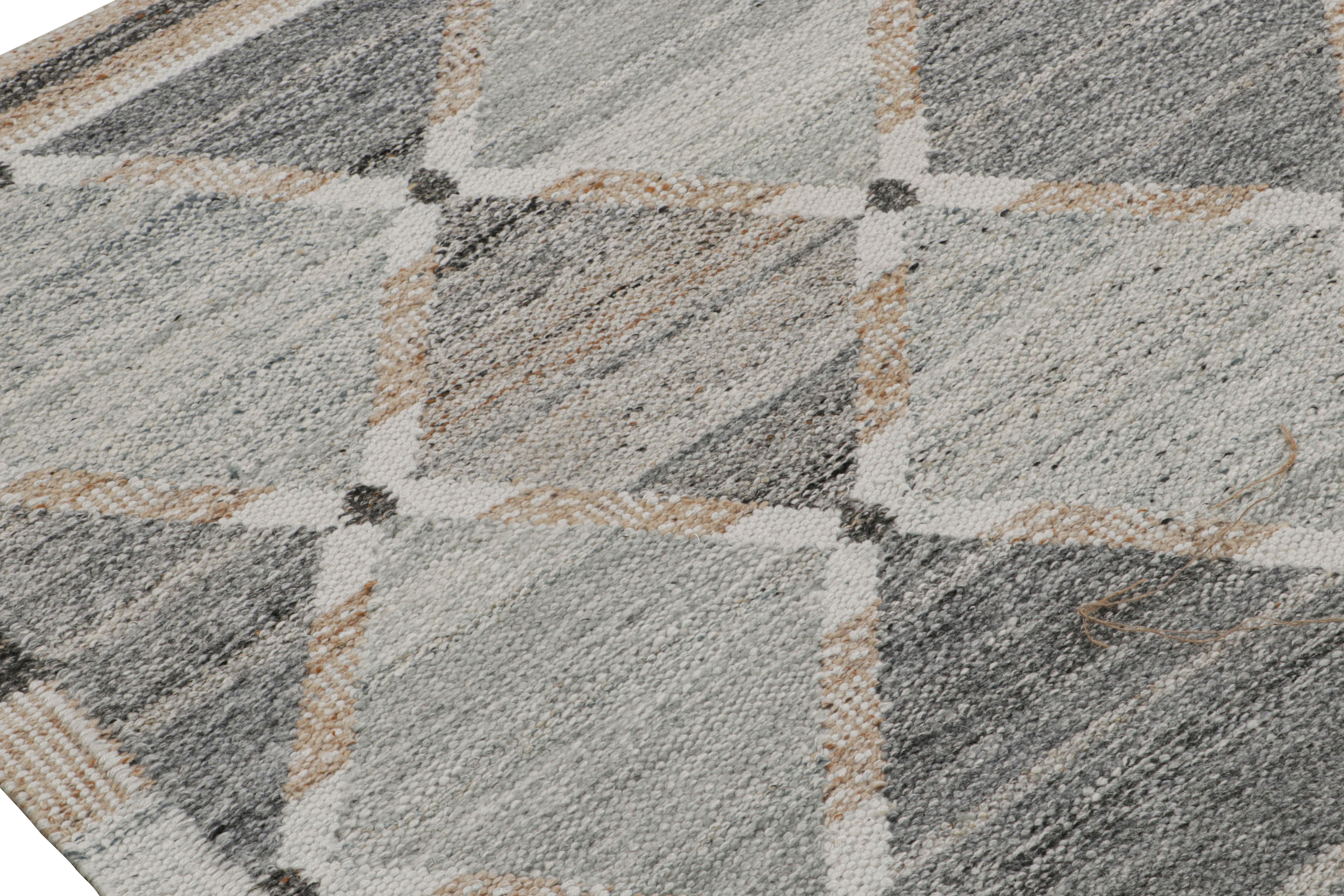 Rug & Kilim's Outdoor-Teppich im skandinavischen Stil mit geometrischen Mustern (Handgewebt) im Angebot