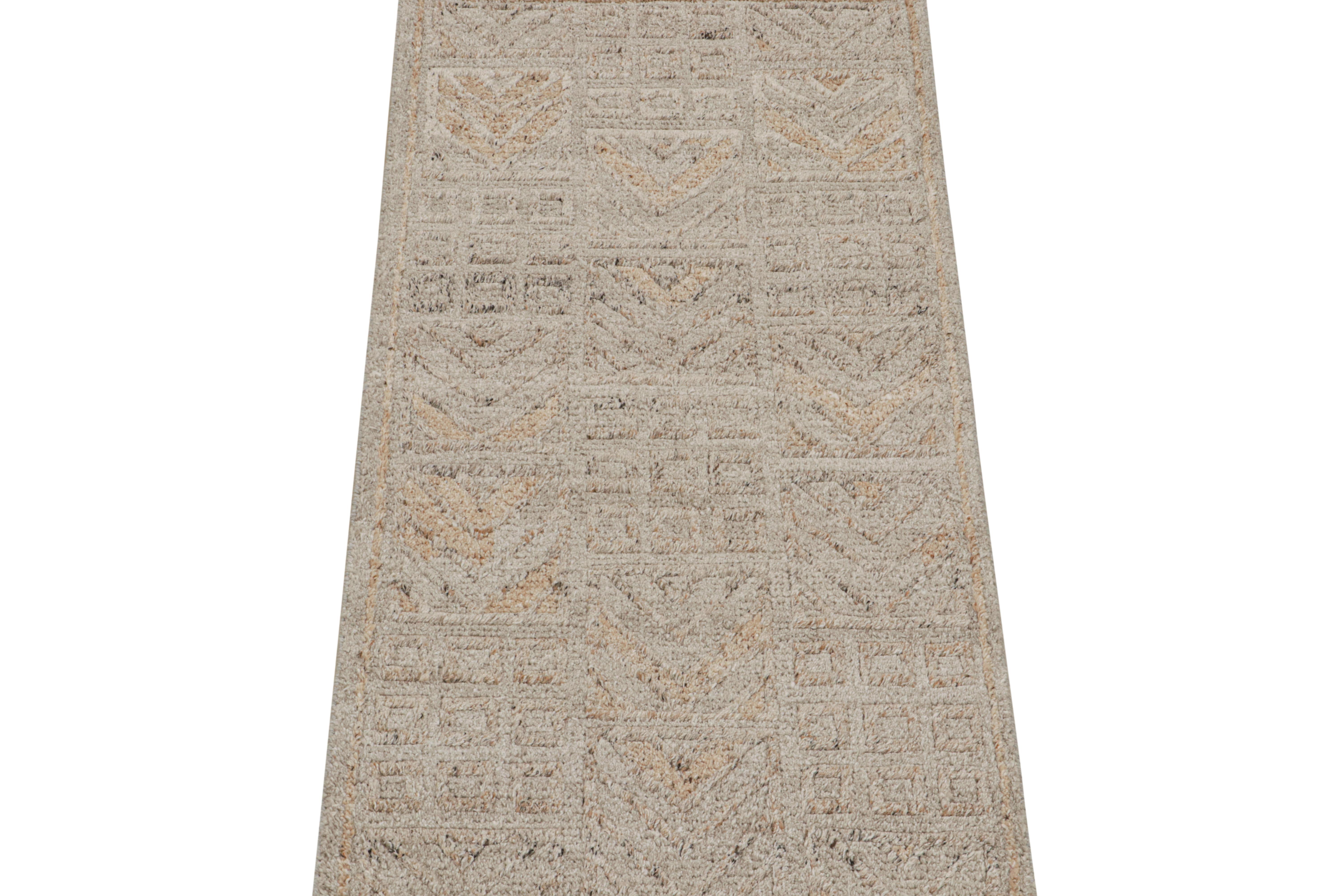 This 3x6 indoor-outdoor runner is a bold new addition to the Scandinavian Collection by Rug & Kilim. Hand-knotted in performance polyester, its design reflects a contemporary take on Swedish Deco style.

Further On the Design: 

This rug enjoys