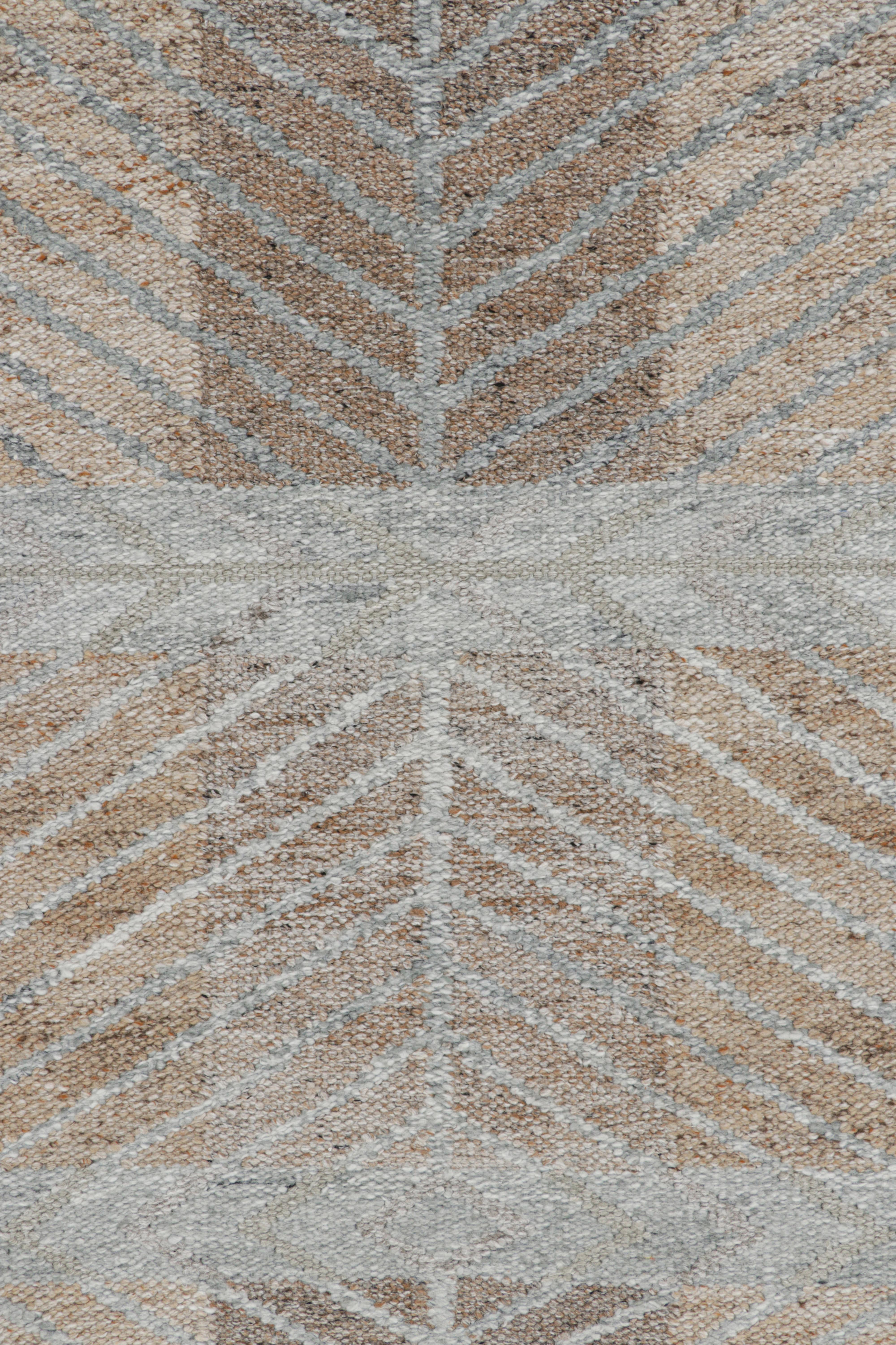 Modern Rug & Kilim’s Scandinavian Style Outdoor Rug in Blue Gray with Geometric Pattern For Sale