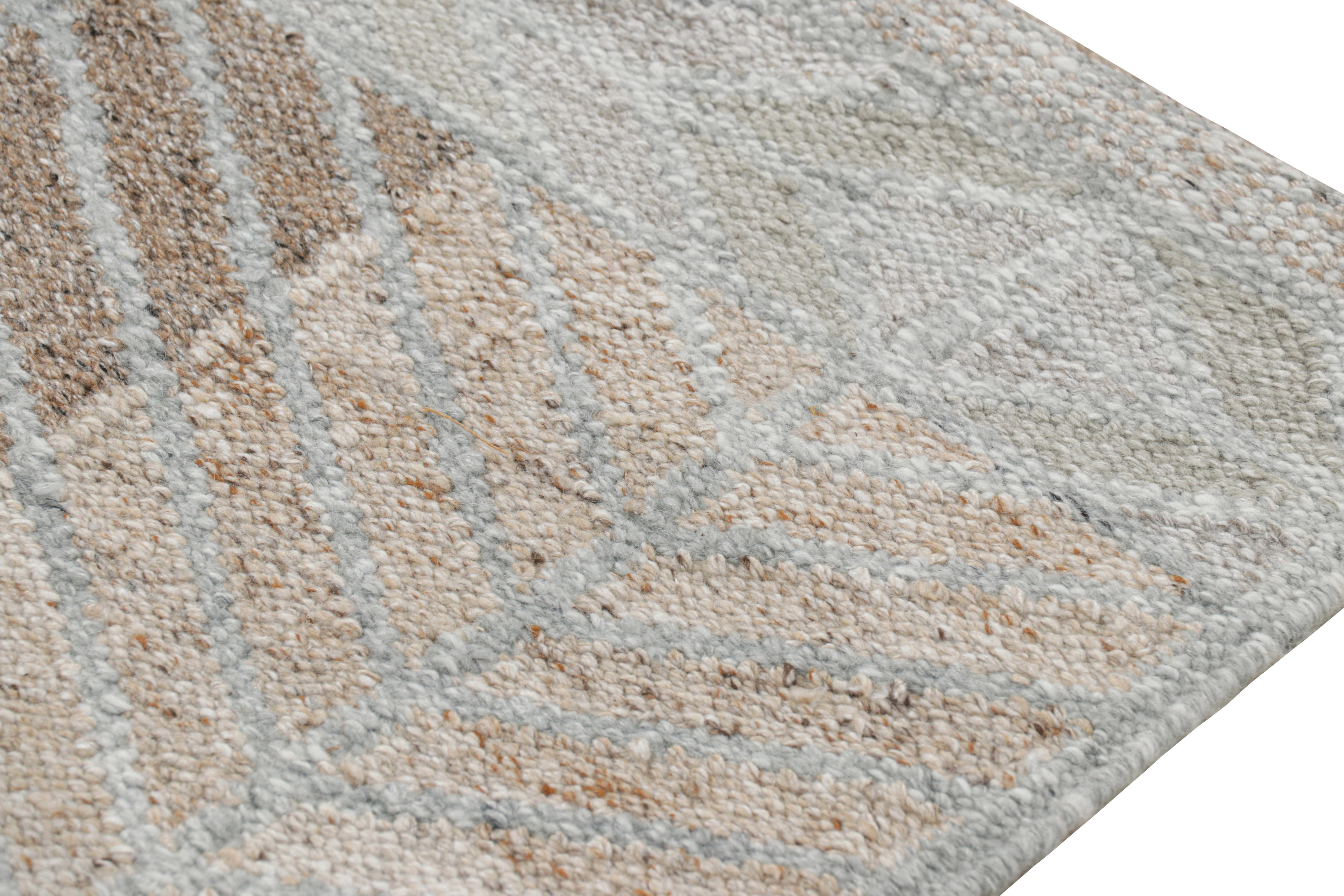 Rug & Kilim’s Scandinavian Style Outdoor Rug in Blue Gray with Geometric Pattern In New Condition For Sale In Long Island City, NY