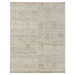 Tapis d'extérieur de style scandinave à motif géométrique gris et beige de Rug & Kilim