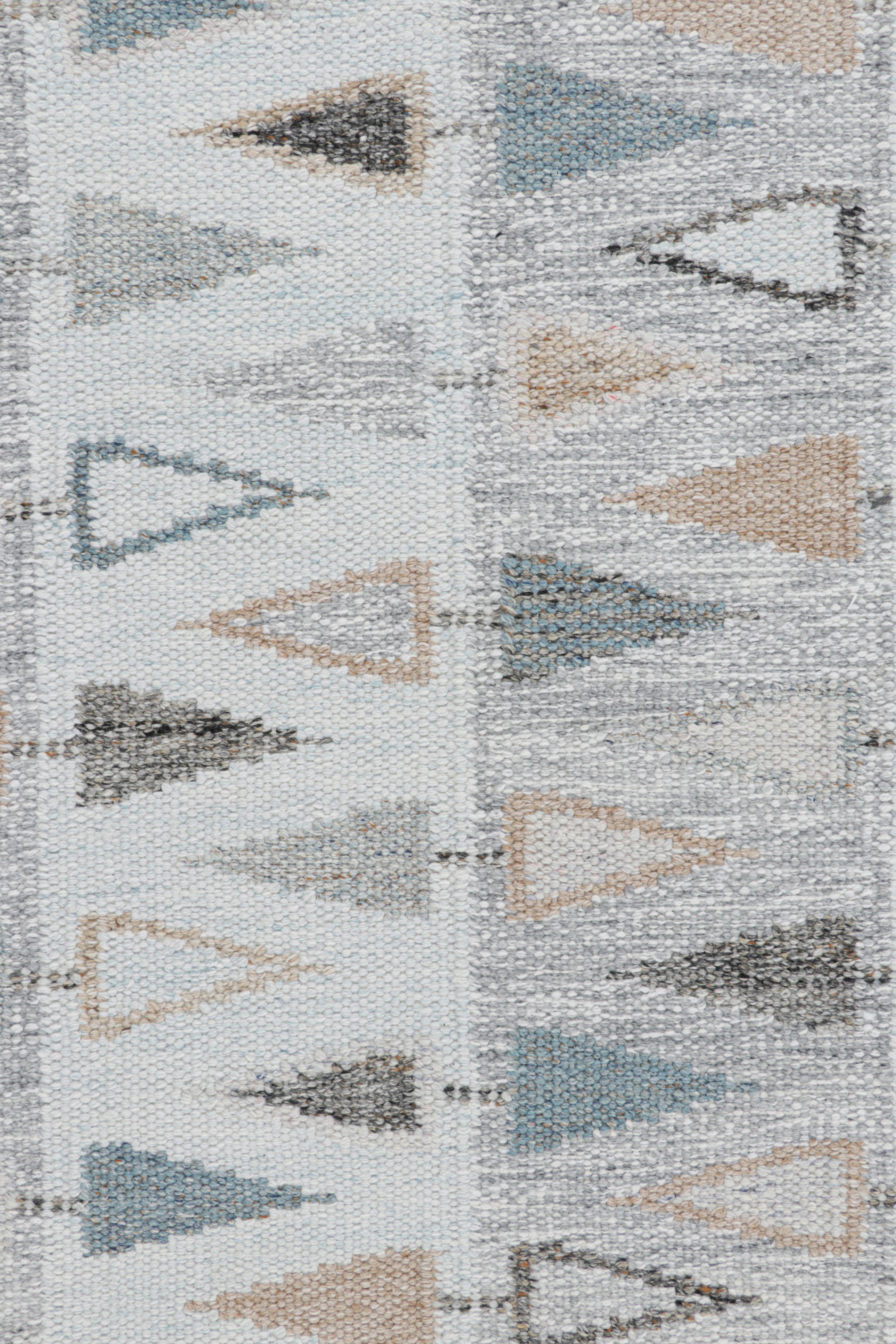 Moderno Tappeto da esterno in stile scandinavo di Rug & Kilim in grigio con motivi geometrici in vendita