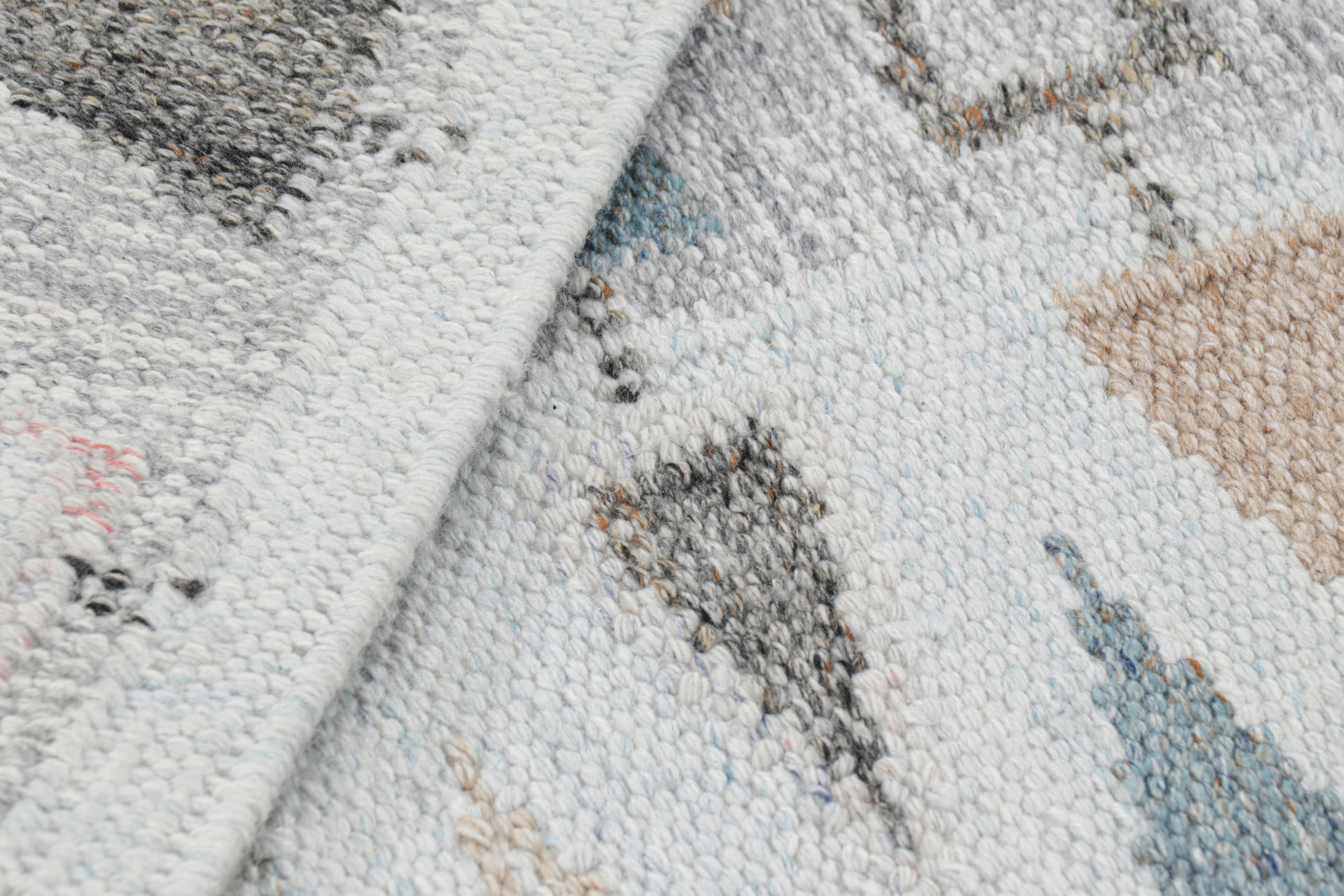 Poliestere Tappeto da esterno in stile scandinavo di Rug & Kilim in grigio con motivi geometrici in vendita