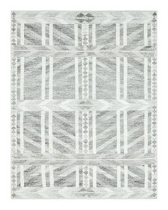 Rug & Kilim's Outdoor-Teppich im skandinavischen Stil, schiefergrau mit geometrischen Mustern