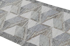 Rug & Kilim’s Scandinavian Style Outdoor Rug with Blue & Gray Geometric Pattern