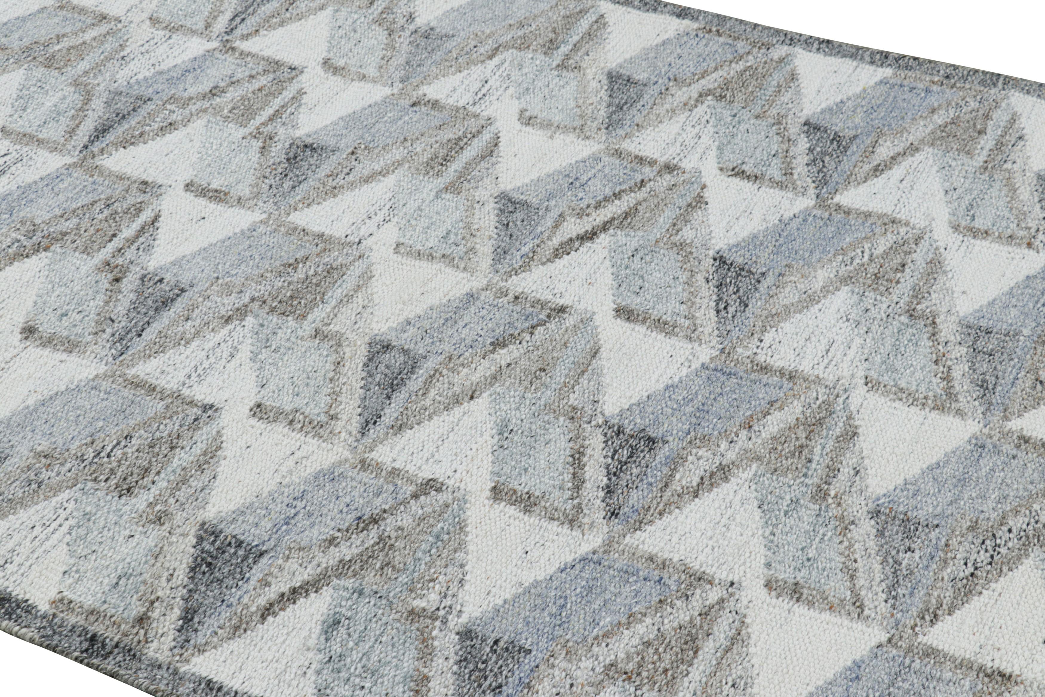 Questo tappeto contemporaneo 5x7 tessuto a mano è una nuova entusiasmante aggiunta alla linea di tappeti per esterni e a tessitura piatta della collezione di tappeti scandinavi di Rug & Kilim: una rivisitazione contemporanea del minimalismo svedese