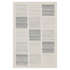 Rug & Kilim’s Scandinavian Style Outdoor Rug with White & Gray Geometric Pattern