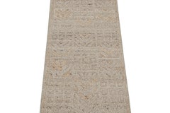 Rug & Kilim’s Scandinavian Style Outdoor Runner with Greige Geometric Patterns