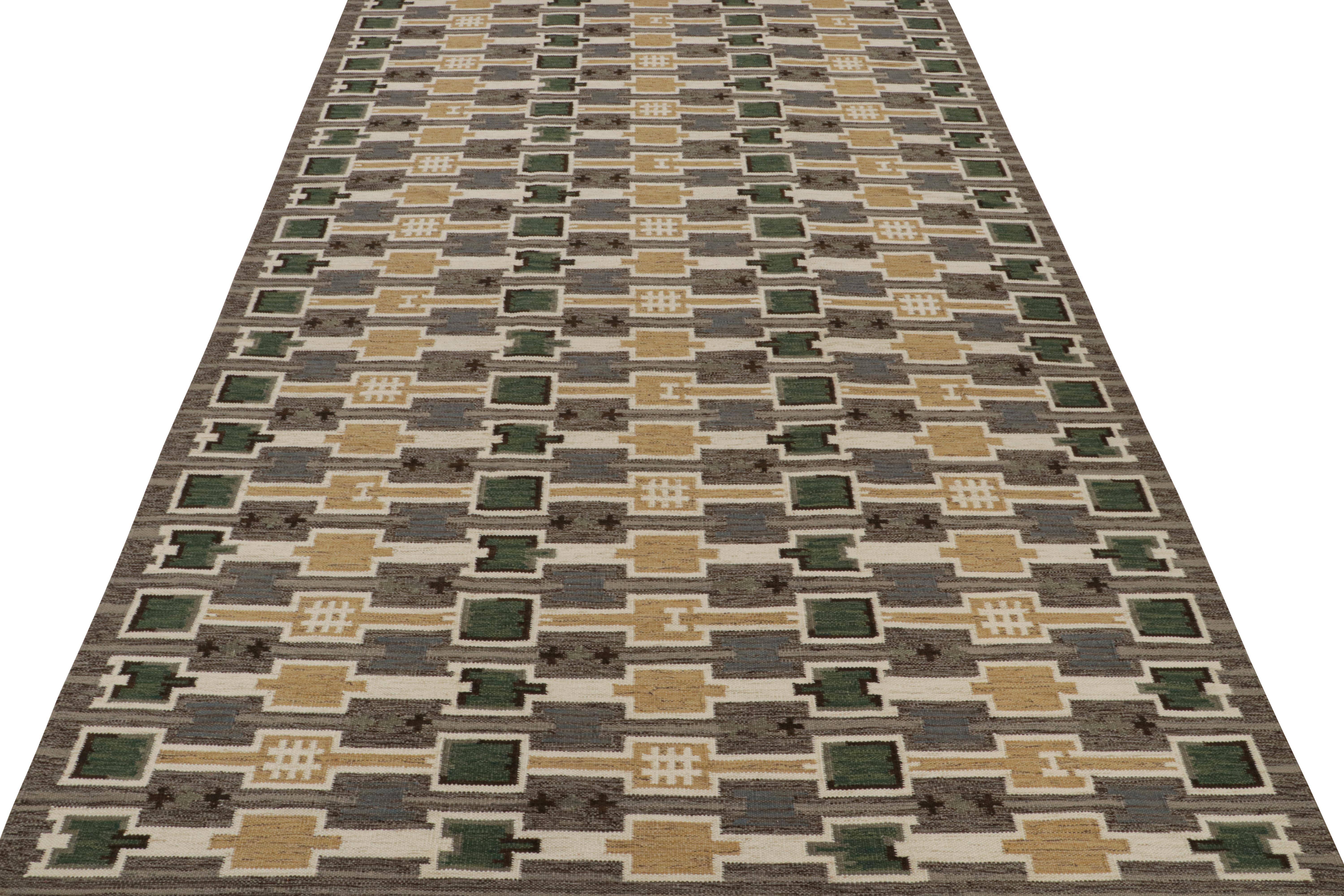 Kilim extragrande de estilo escandinavo de Rug & Kilim con estampado geométrico multicolor Moderno en venta