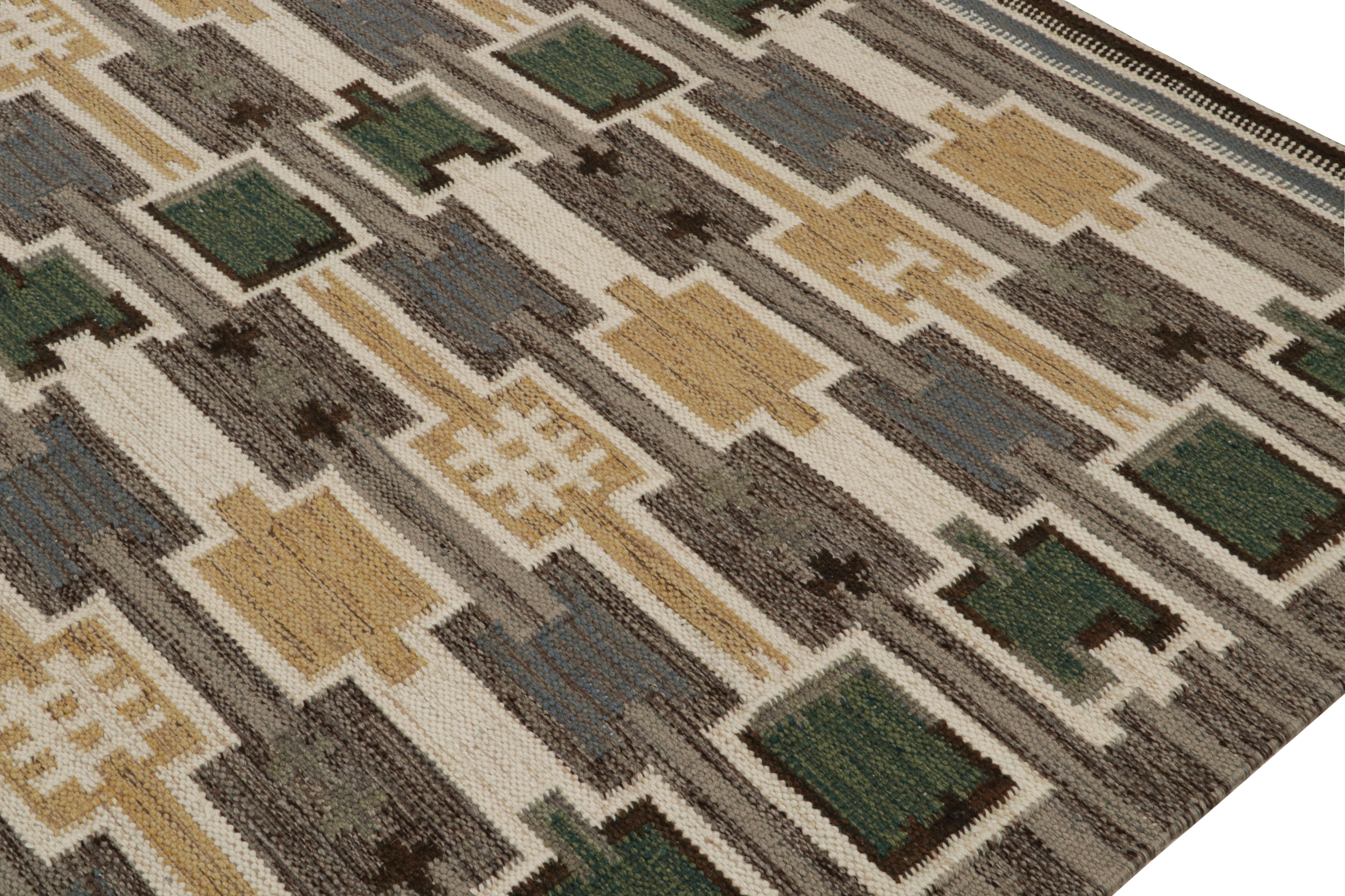 Kilim extragrande de estilo escandinavo de Rug & Kilim con estampado geométrico multicolor Anudado a mano en venta