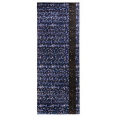 Rug & Kilim’s Scandinavian Style Rug all over Blue, Black Geometric Pattern