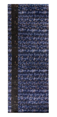 Rug
Kilim
s Scandinavian Style Rug all over Blue, Black Geometric Pattern (tapis de style scandinave à motifs géométriques bleus et noirs)