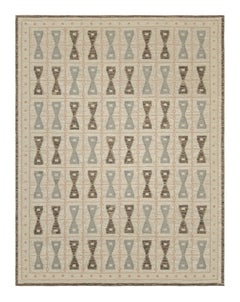 Tapis de style scandinave de Rug & Kilim, motifs en sablier beige-brun et ardoise