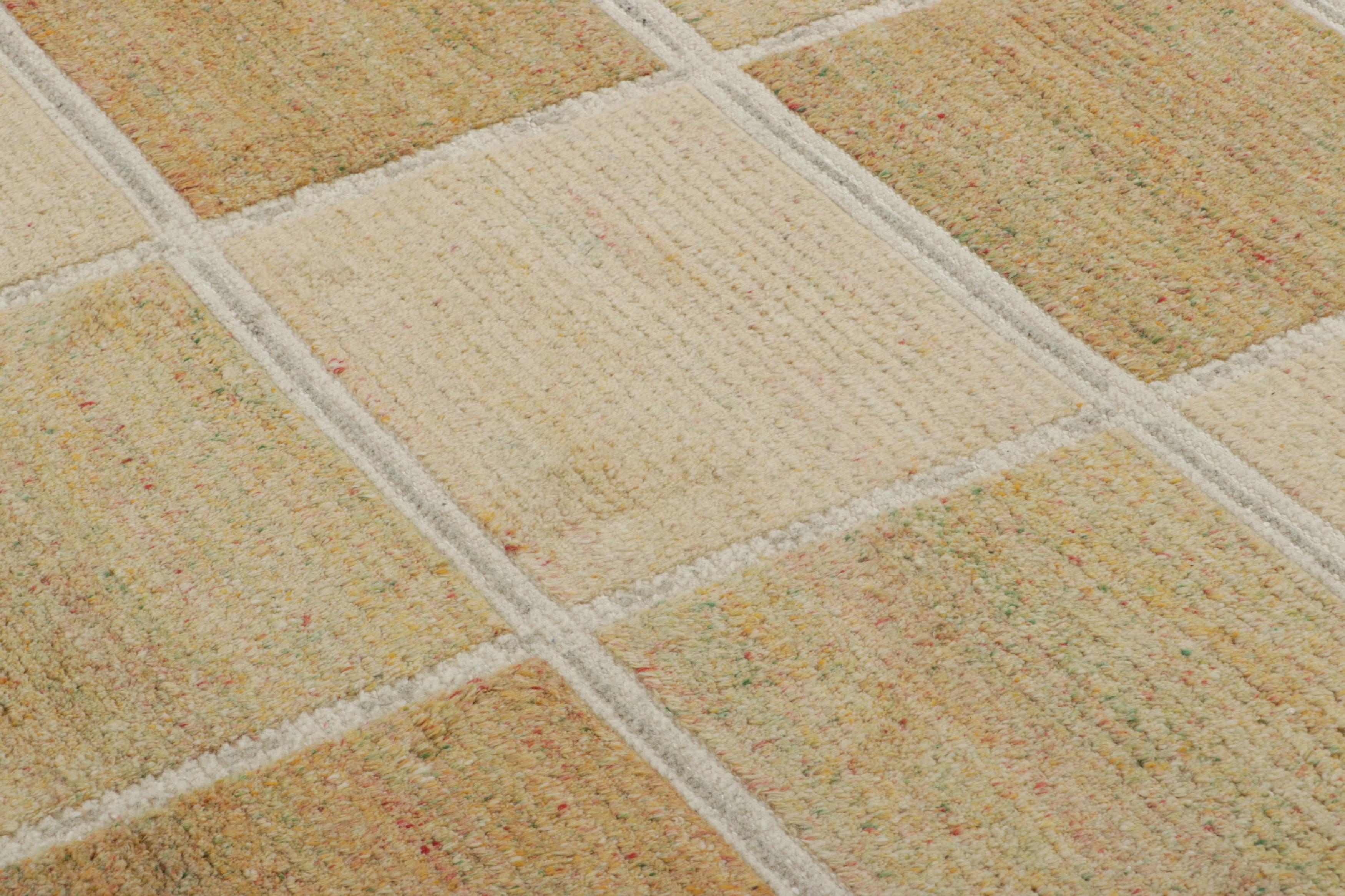Made with hand-knotted wool, this 10x14 rug is an exceptional new addition to Rug & Kilim’s Scandinavian rug collection—a contemporary reimagining of Swedish minimalism and vintage rugs and textiles of Rollakan and Rya traditions.

On the Design: