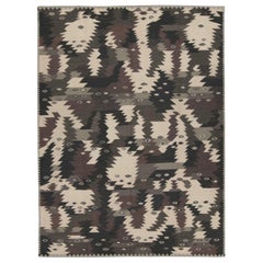 Rug & Kilim’s Scandinavian Style Rug, Charcoal Gray Tones in Geometric Patterns