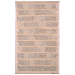 Rug & Kilim's Scandinavian Style Rug Geometric Beige Blue Pattern