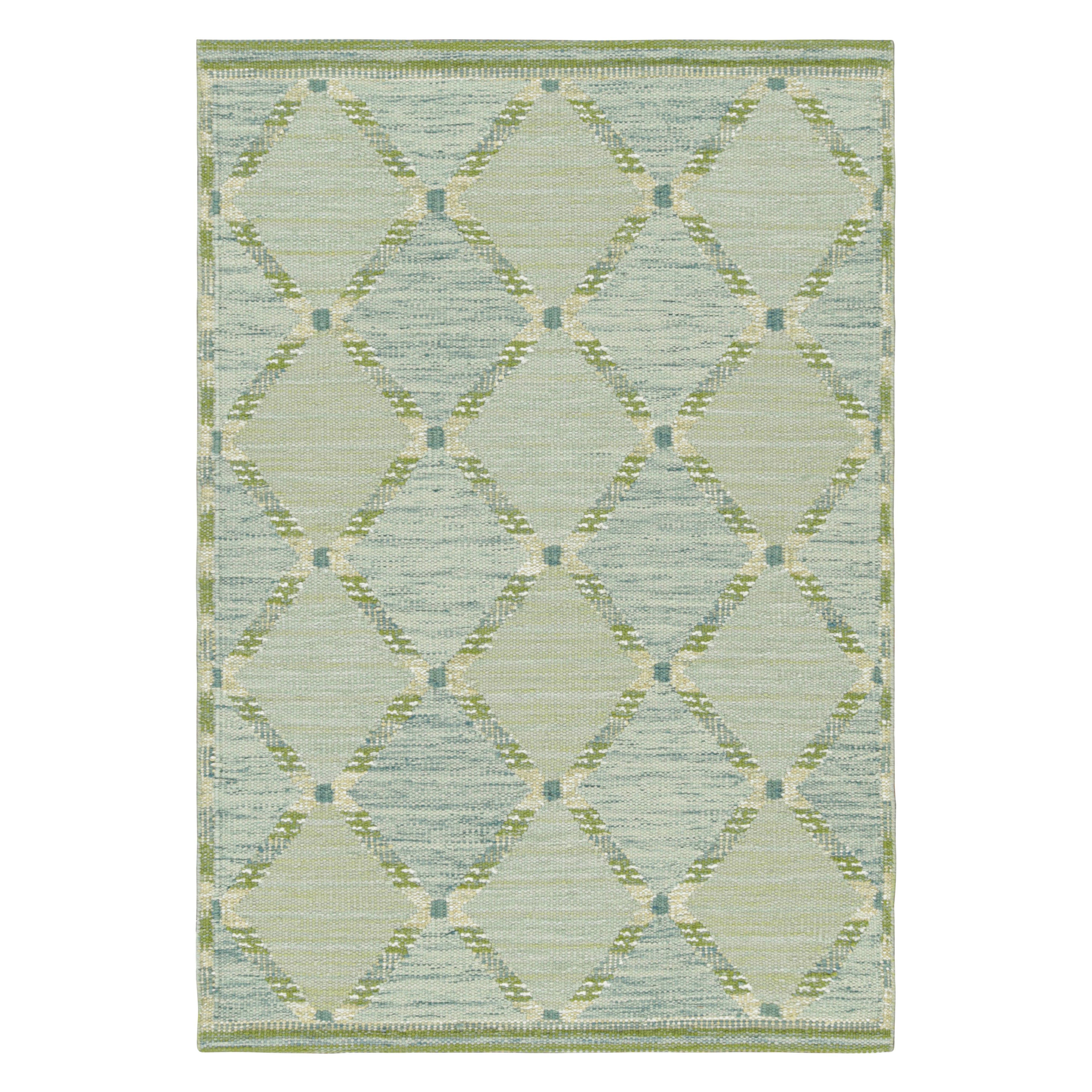 Tappeto in stile scandinavo Rug & Kilim, motivi a diamante a reticolo verde e blu