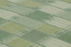 Alfombra de estilo escandinavo Rug & Kilim, motivos geométricos en verde y azul turquesa