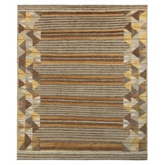 Tapis et tapis Kilims de style scandinave, motif géométrique beige-marron foncé