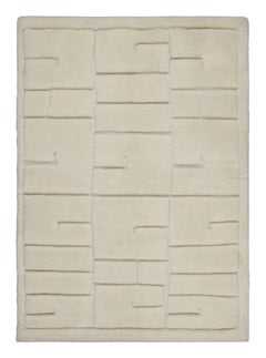 Rug & Kilim's Scandinavian Style Rug in Beige and Cream with Geometric Pattern