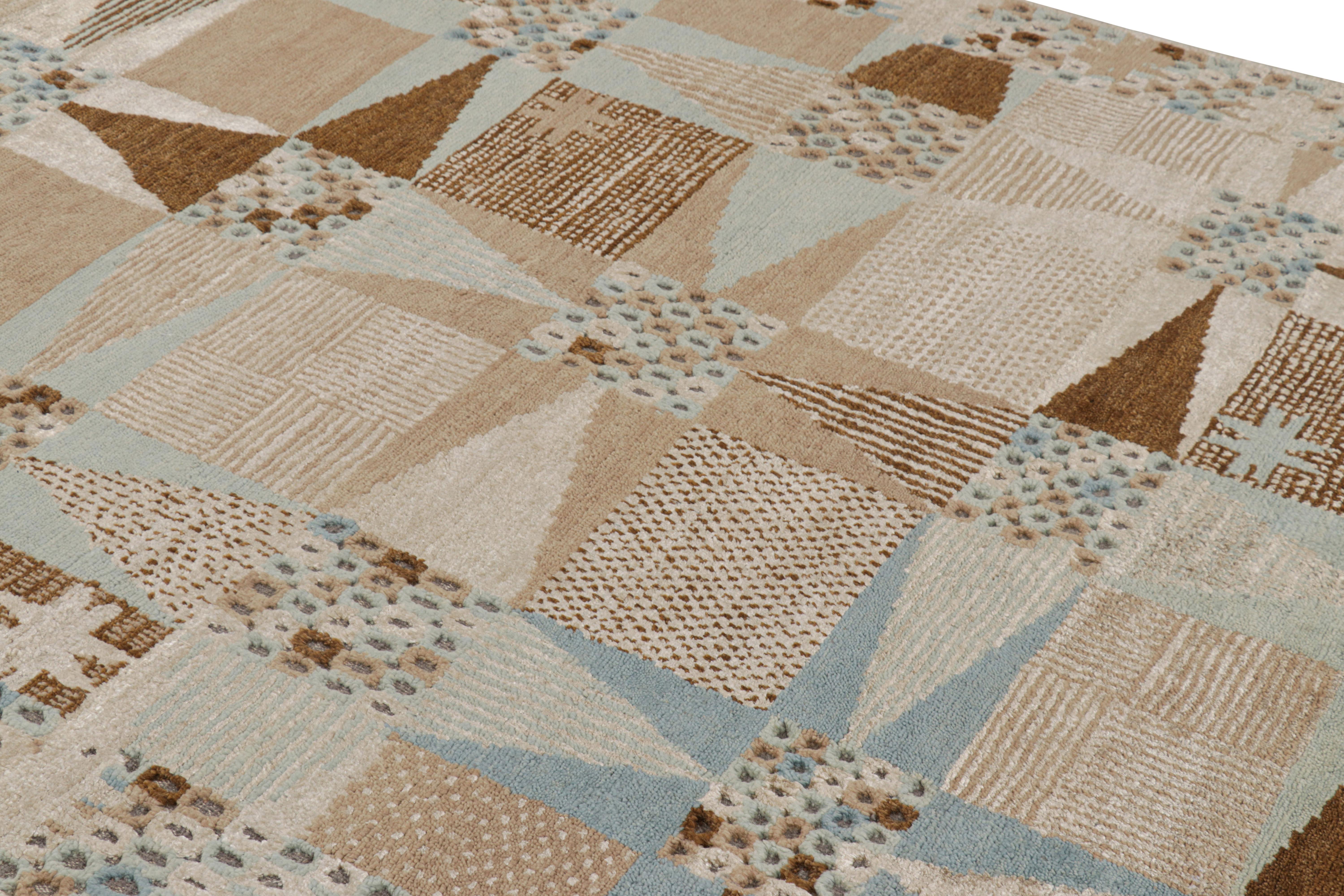 Noué à la main en laine, ce tapis suédois 6x9 de notre texture 