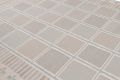 Rug & Kilim’s Scandinavian Style Rug in Beige-Brown and Blue Geometric Patterns